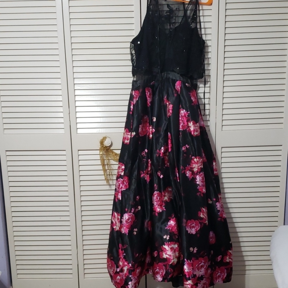 Floral attached two piece dress